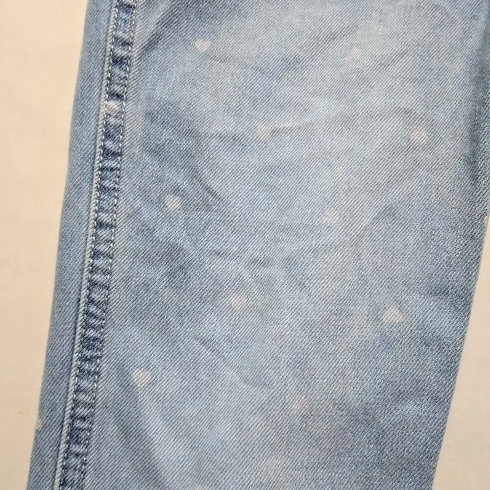 OshKosh B'gosh Heart Print Denim Overalls Light Blue Kids 4T Bibs